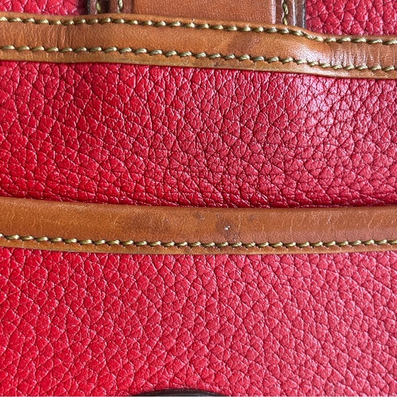 Dooney & Bourke Red Brown Leather Mini Binoculars Equestrian Crossbody Bag - Picture 11 of 16